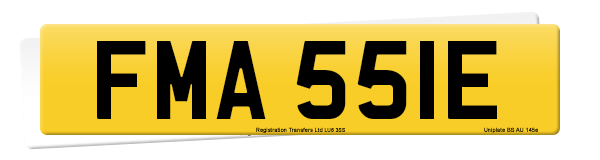 Registration number FMA 551E